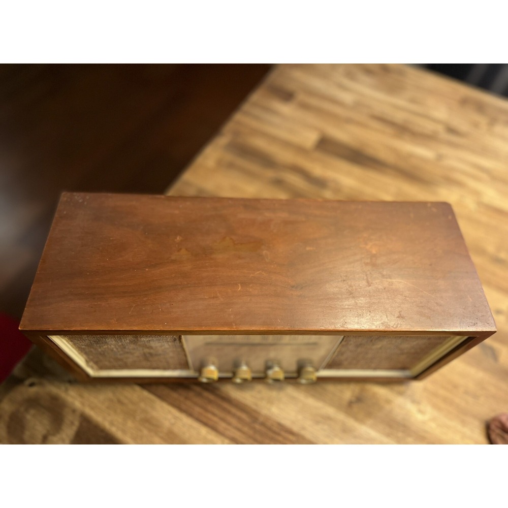 Vintage Antique Admiral  Radio Wood Dual Speaker Y3921 Working But Could Use TLC - Picture 5 of 13